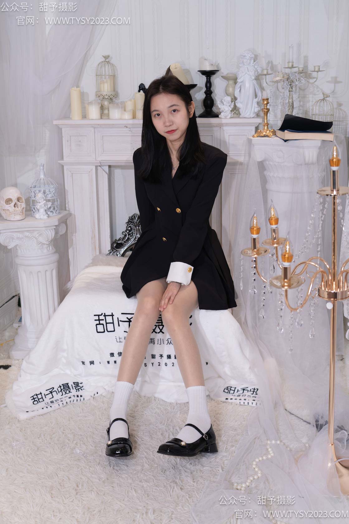 甜予摄影075期：小桃-皮鞋、白棉袜、肉丝（脚尖加固款）-觅颜社
