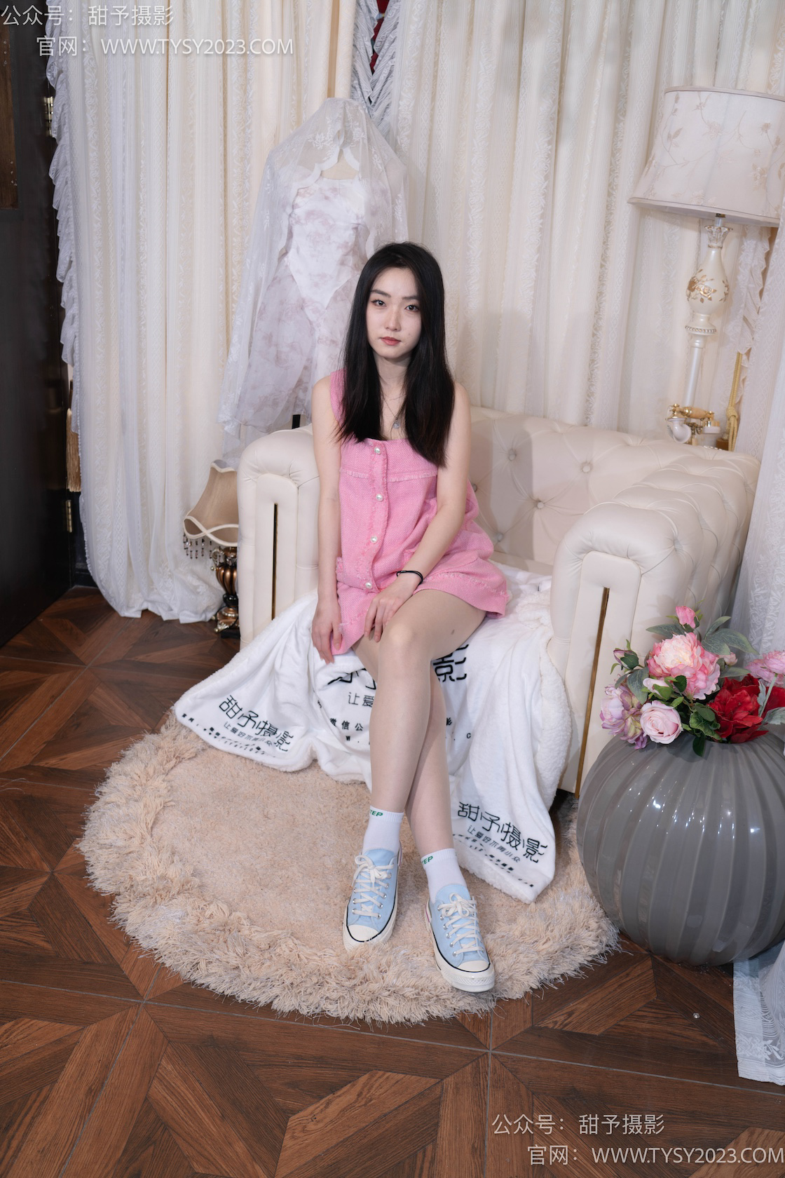 甜予摄影035期：栗栗-帆布鞋、白棉袜、肉丝（脚尖加固款）-觅颜社