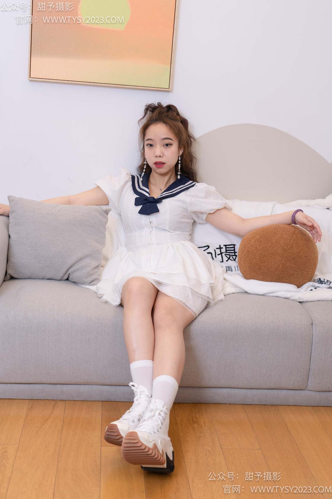 图片[4]-甜予摄影073期：小语-运动鞋、白棉袜、裸足-觅颜社
