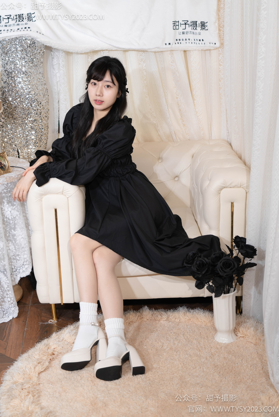 图片[4]-甜予摄影034期：鱼鱼-高跟鞋、白棉袜、肉丝（脚尖加固款）-觅颜社