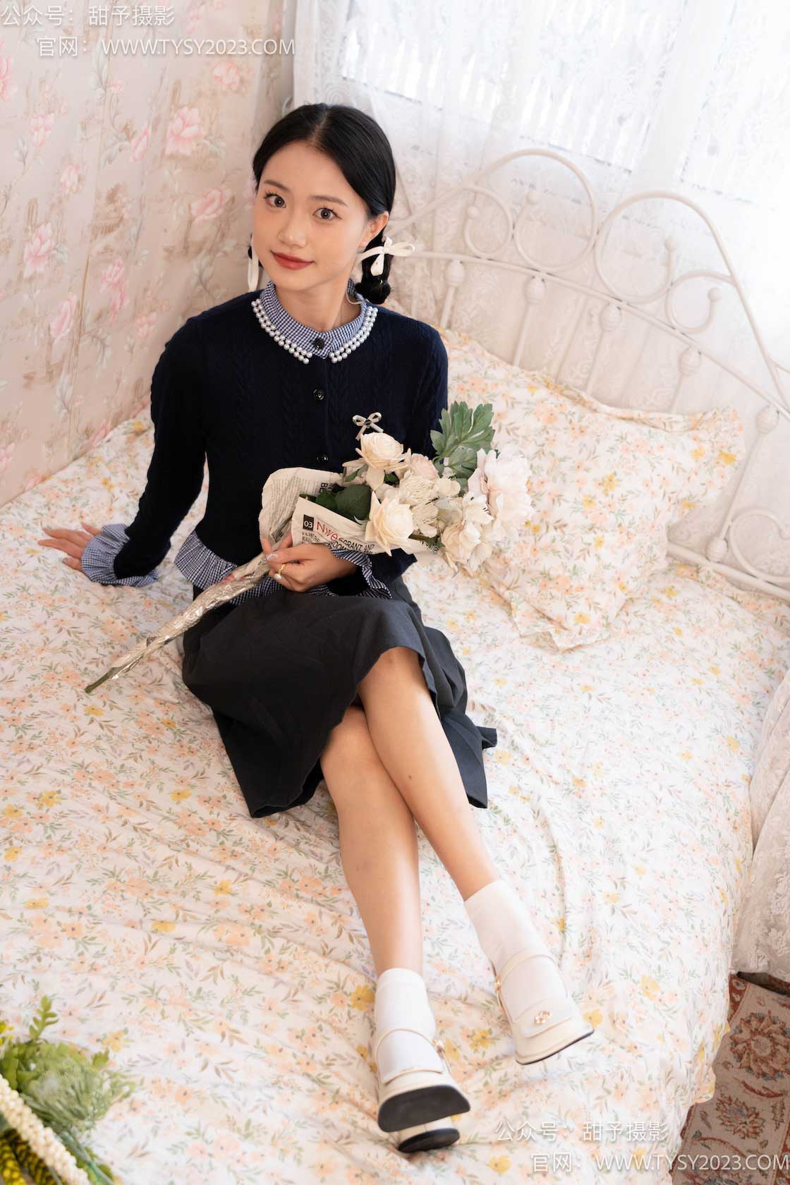 甜予摄影105期：齐齐-高跟鞋、白棉袜、裸足-觅颜社