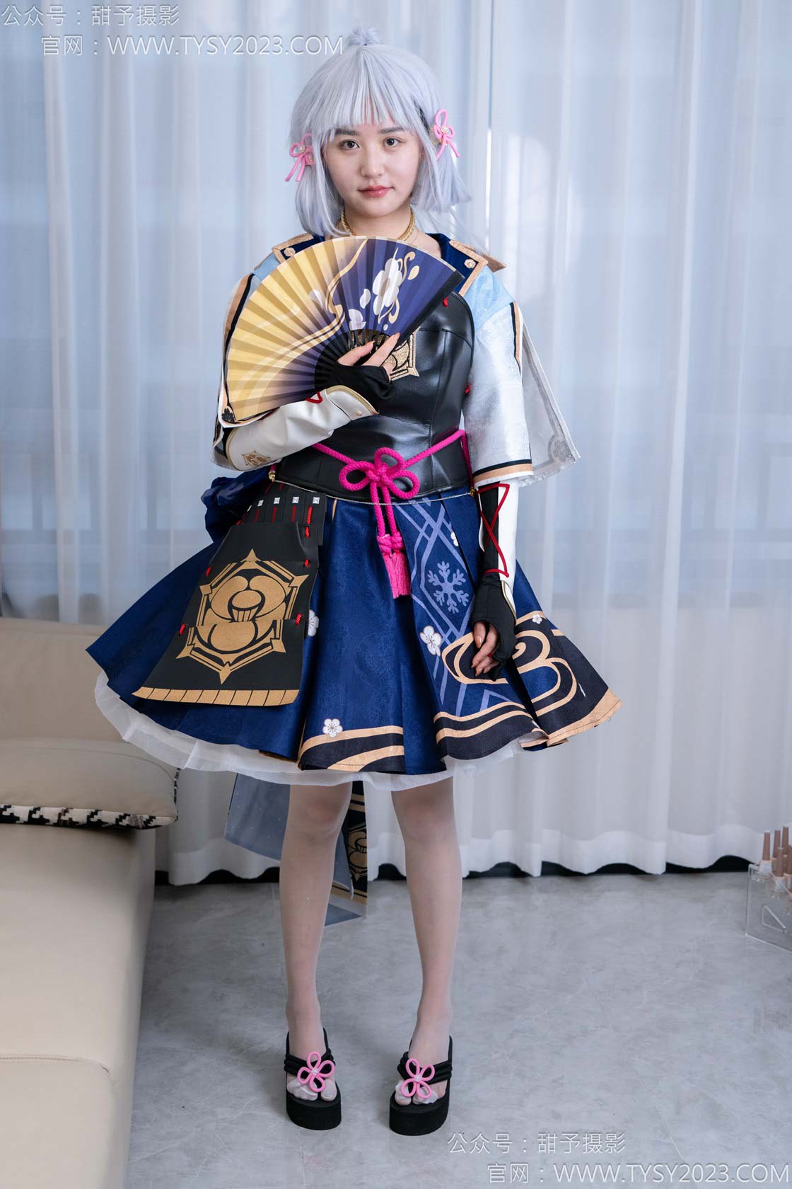 甜予摄影141期：澜澜-cos服人字拖、白丝（脚尖加固）、裸足、挠脚心剧情-觅颜社