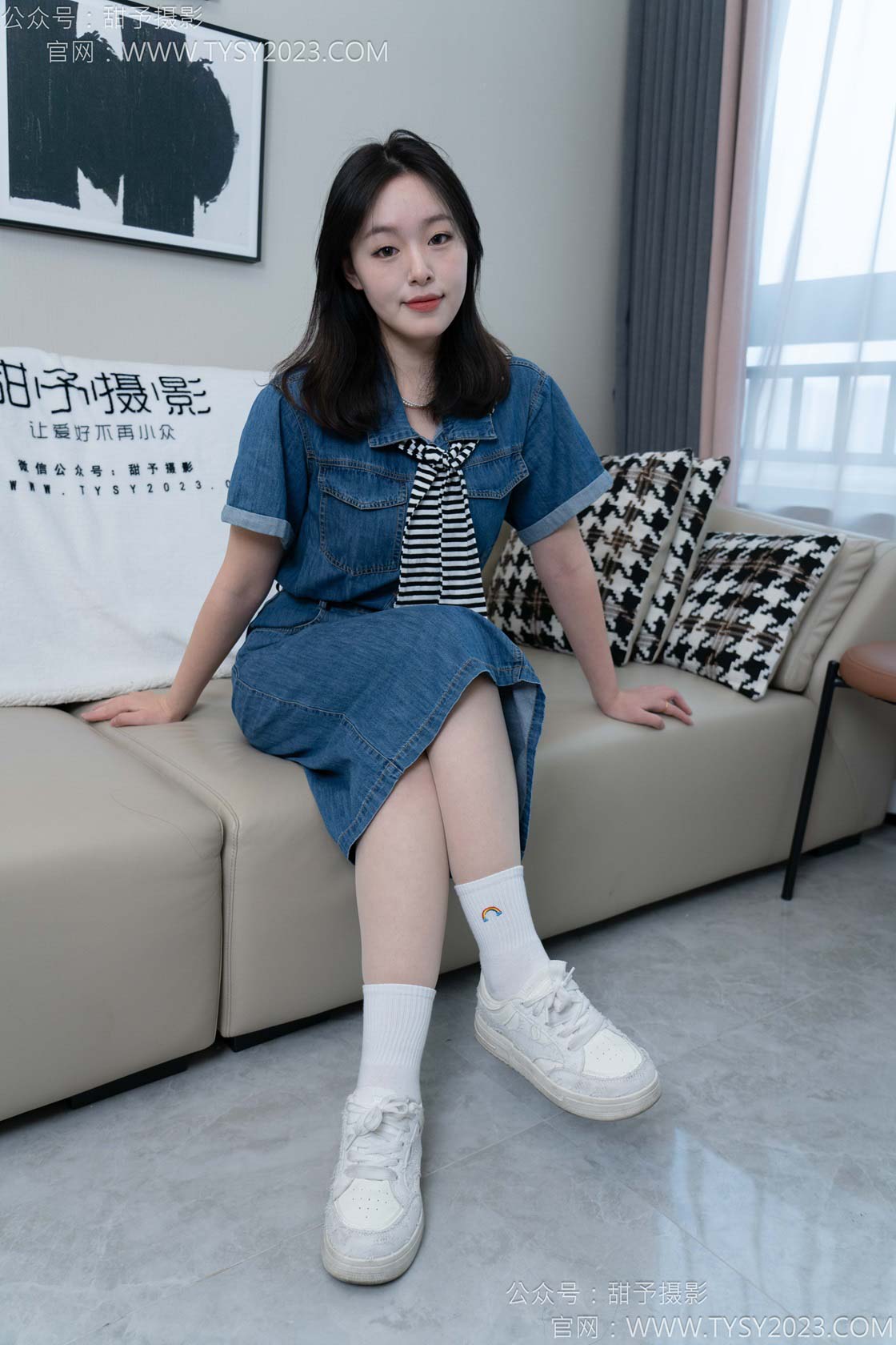 甜予摄影151期：小葵-板鞋、白棉袜、薄肉丝（脚尖加固）-觅颜社