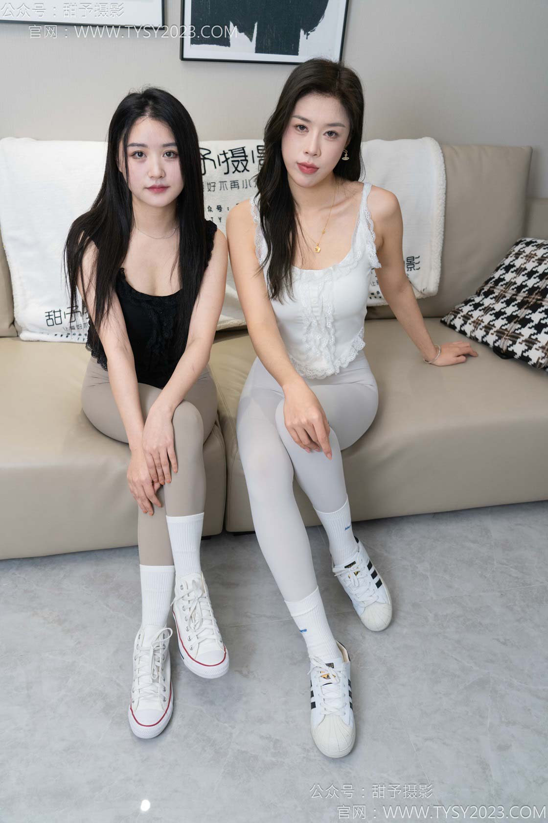 甜予摄影157期：澜澜咖啡豆-帆布鞋、板鞋、白棉袜、薄黑丝（脚尖加固）、薄肉丝（脚尖加固）-觅颜社