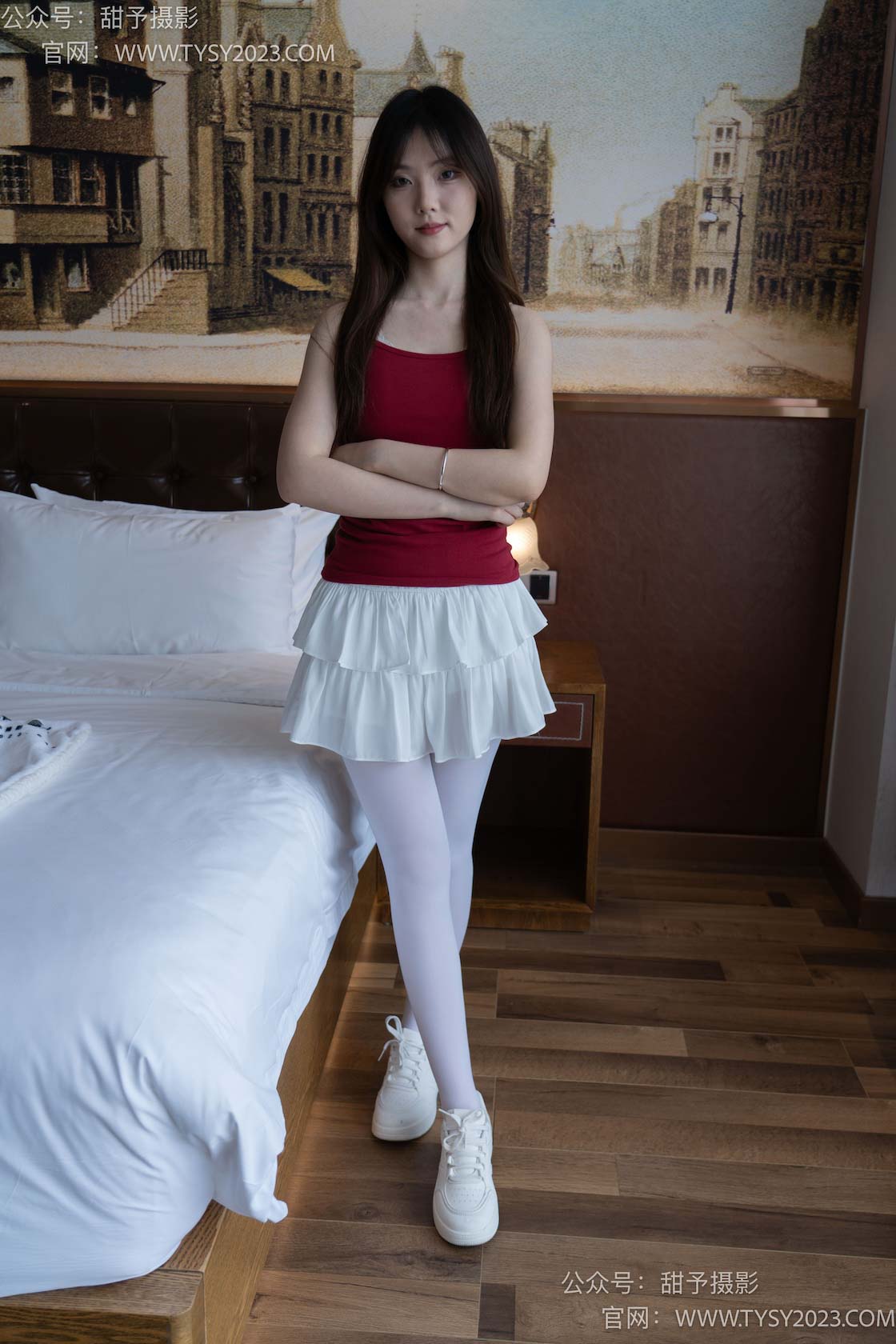 甜予摄影089期：璇璇-板鞋、厚白丝-觅颜社