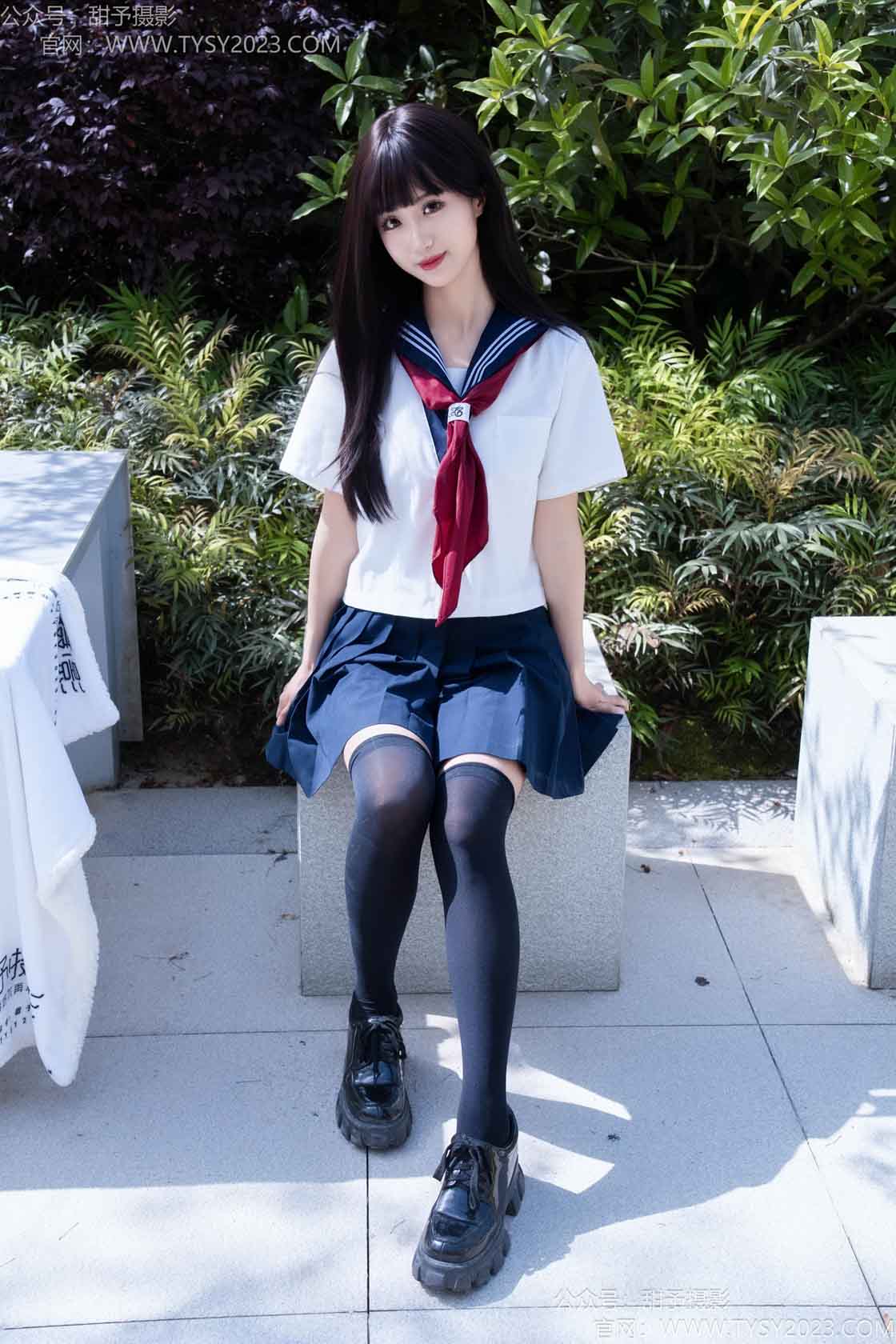 图片[2]-甜予摄影193期：小甜桃-皮鞋、大腿袜、裸足-觅颜社
