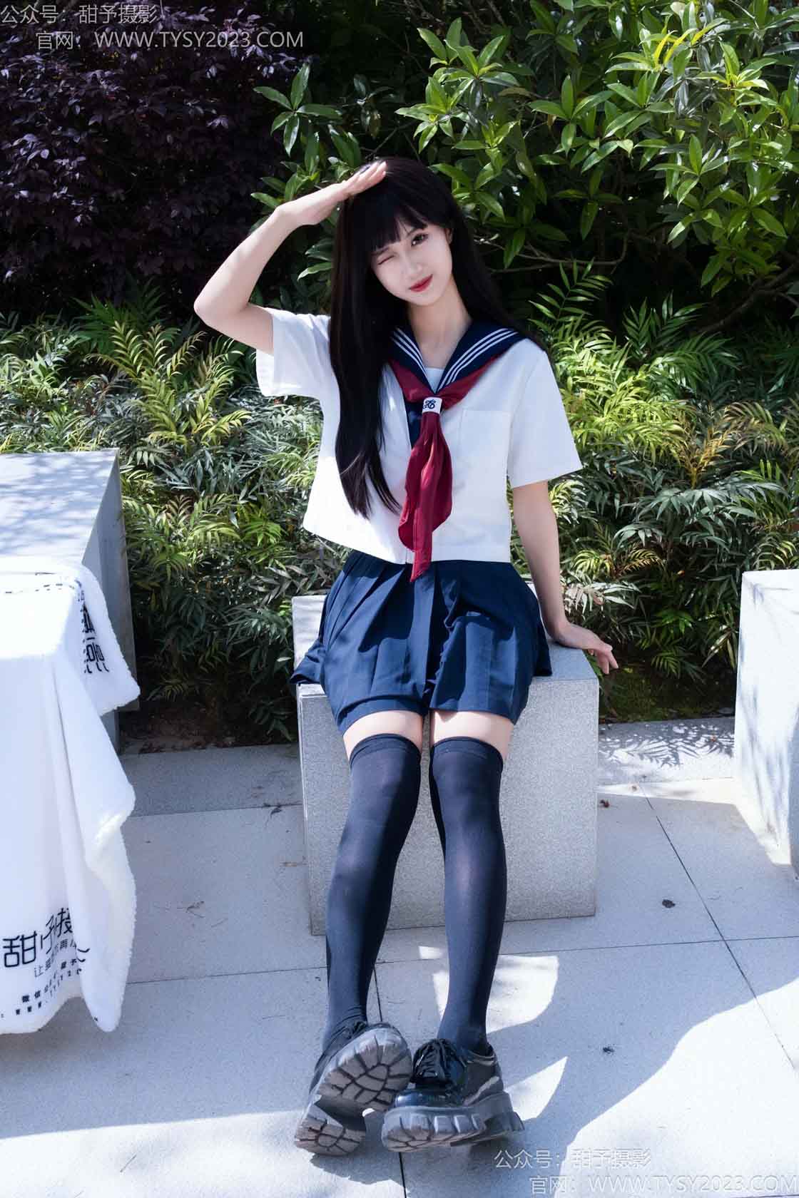 图片[3]-甜予摄影193期：小甜桃-皮鞋、大腿袜、裸足-觅颜社
