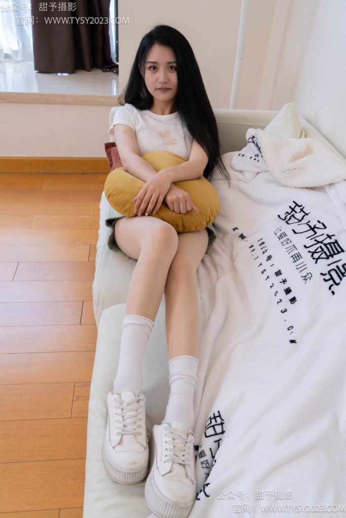 图片[3]-甜予摄影096期：澜澜-板鞋、白棉袜、肉丝（脚尖加固款）-觅颜社