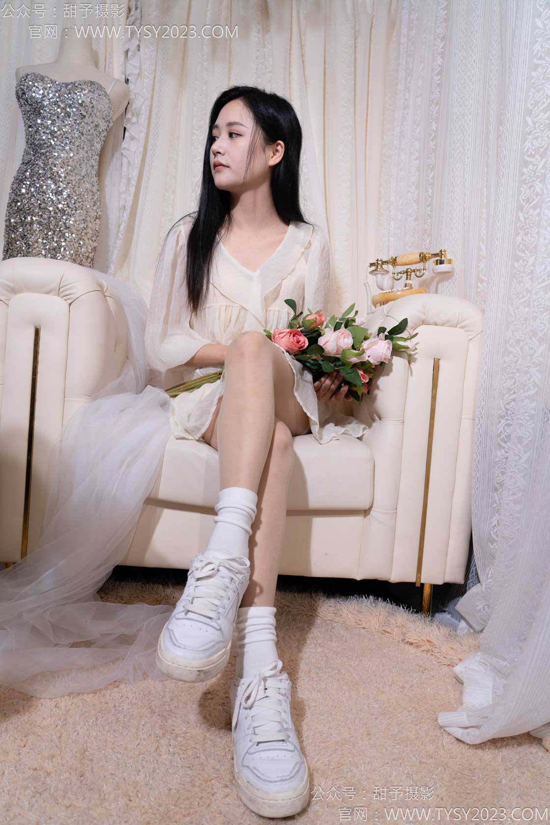 图片[3]-甜予摄影112期：澜澜-板鞋、白棉袜、肉丝（脚尖加固版）-觅颜社