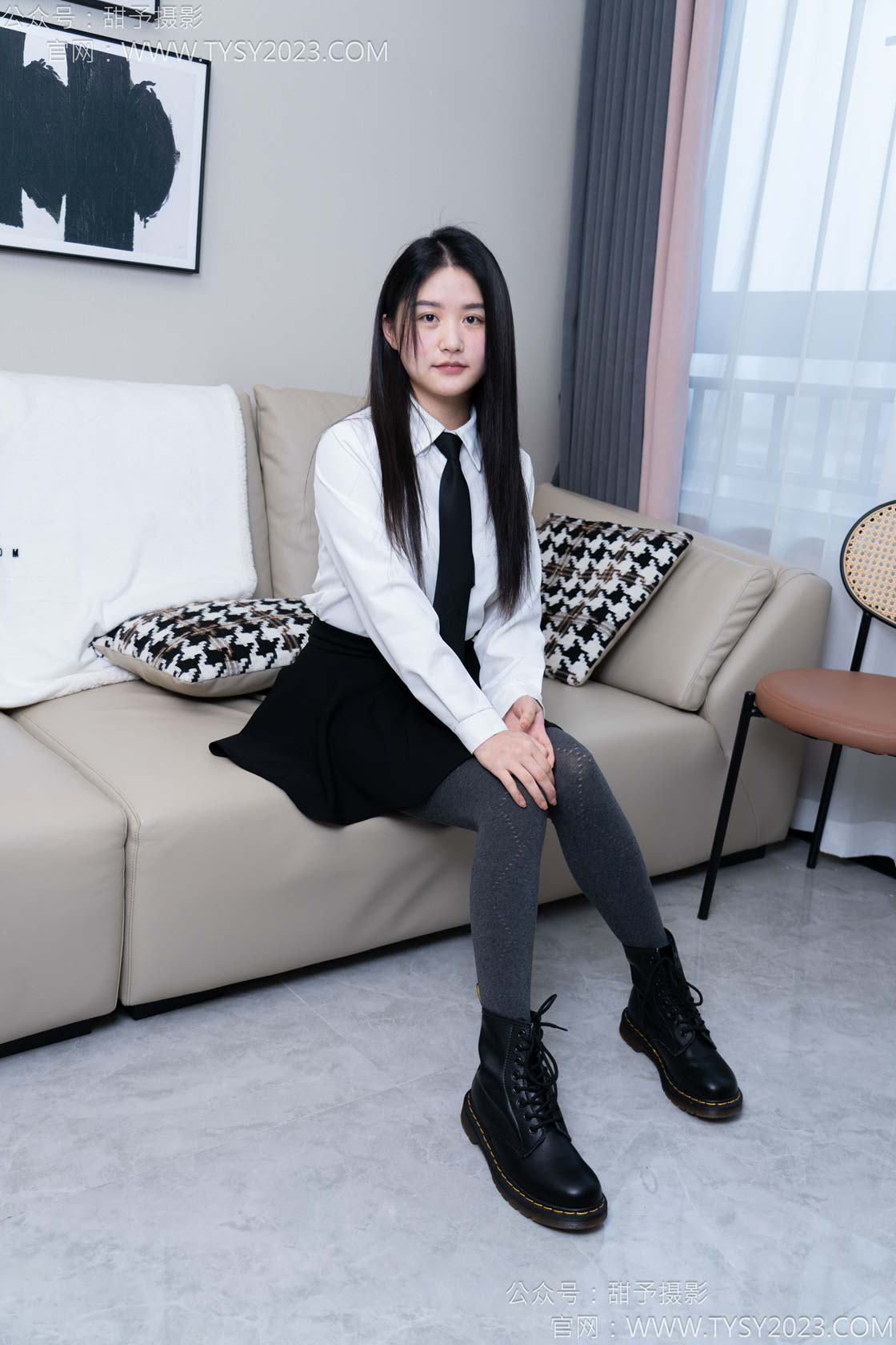 图片[3]-甜予摄影168期：澜澜-短靴、小腿袜、肉丝（透明足尖）、灰裤袜-觅颜社