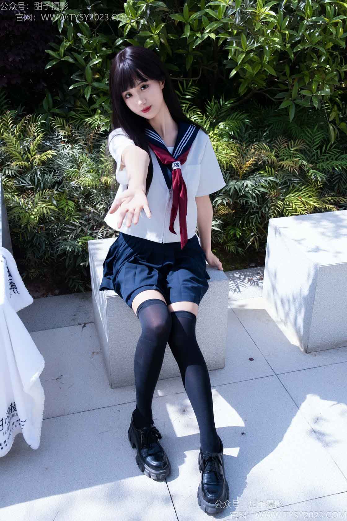 图片[4]-甜予摄影193期：小甜桃-皮鞋、大腿袜、裸足-觅颜社