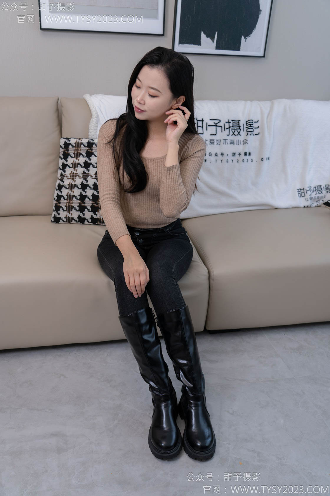 图片[4]-甜予摄影133期：梦梦-长靴、白棉袜、裸足-觅颜社