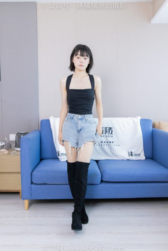 袜啵啵422期：糯米-长靴、白棉袜、肉丝（脚尖加固款）-觅颜社