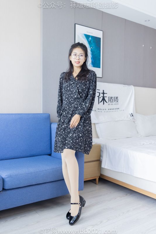 袜啵啵497期：奶油-低跟鞋、厚肉丝、厚灰丝-觅颜社