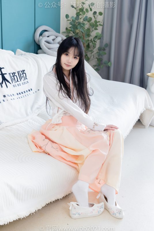 袜啵啵518期：甜甜圈-平底鞋、白棉袜、裸足、汉服古装-觅颜社