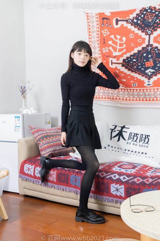 袜啵啵466期：糯米-皮鞋、厚黑丝-觅颜社