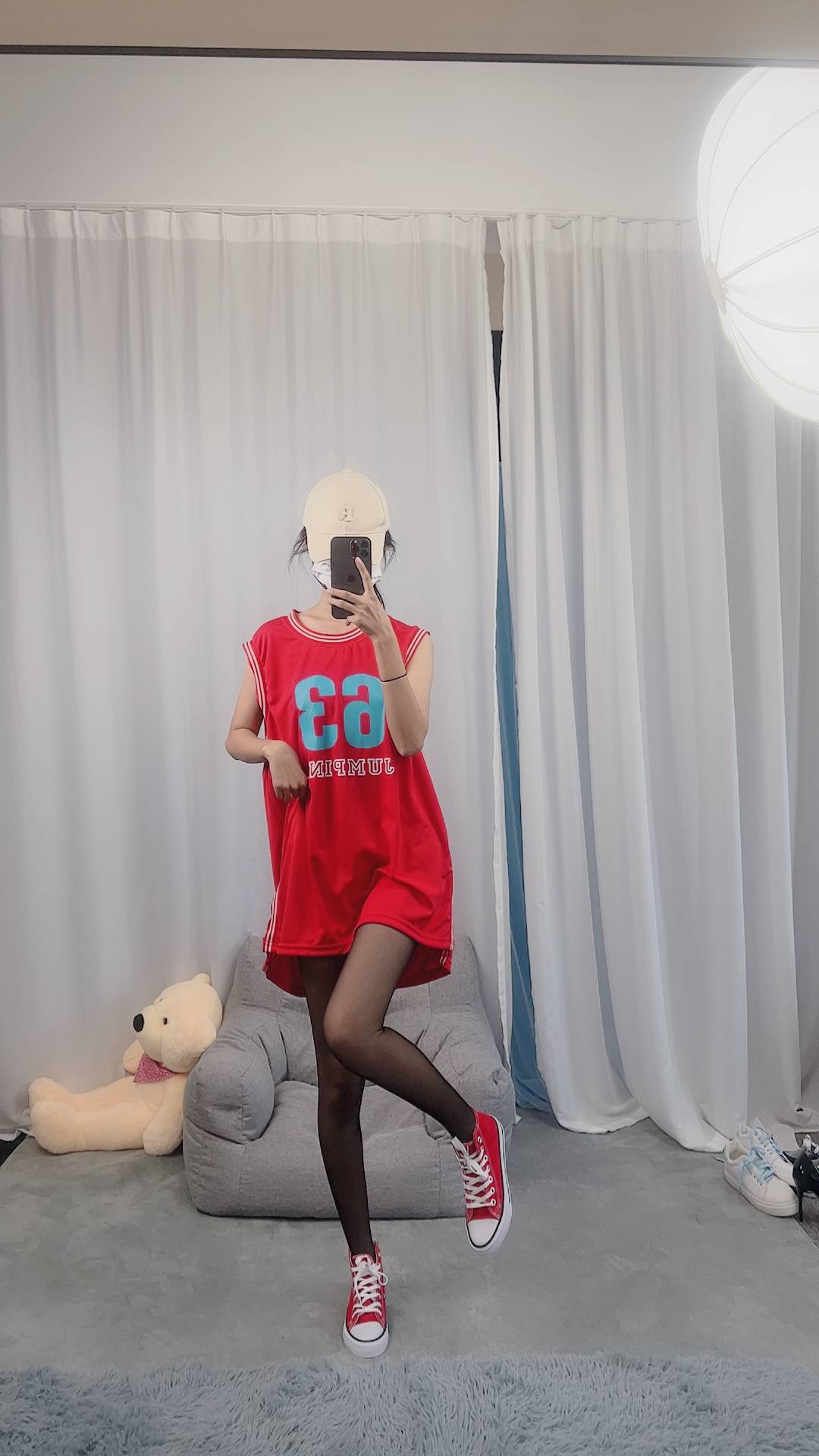 三禾摄影 NO.059 篮球服 黑丝 帆布鞋 牛仔短裤