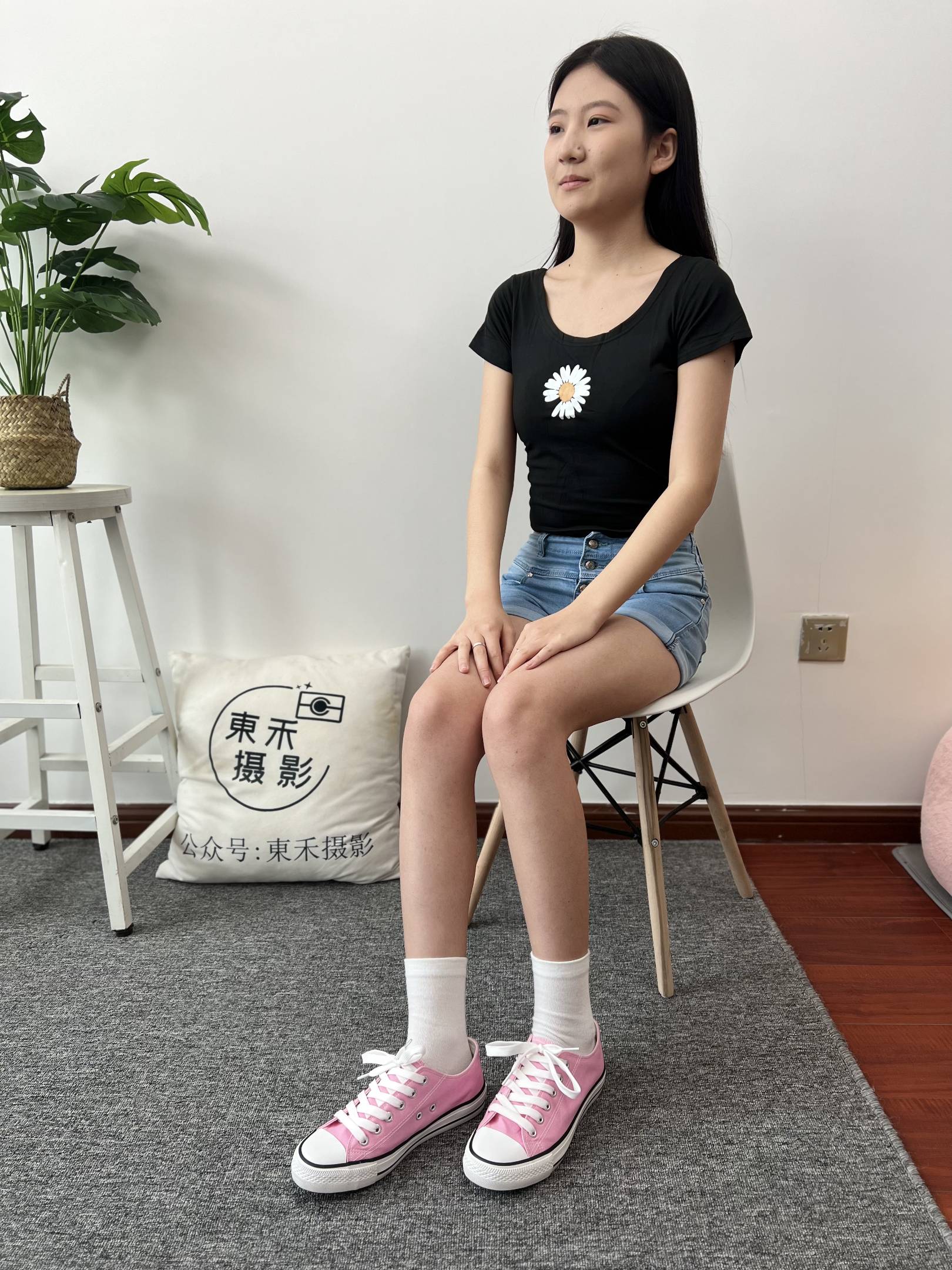 三禾摄影 NO.026 牛仔短裤 棉袜 帆布鞋