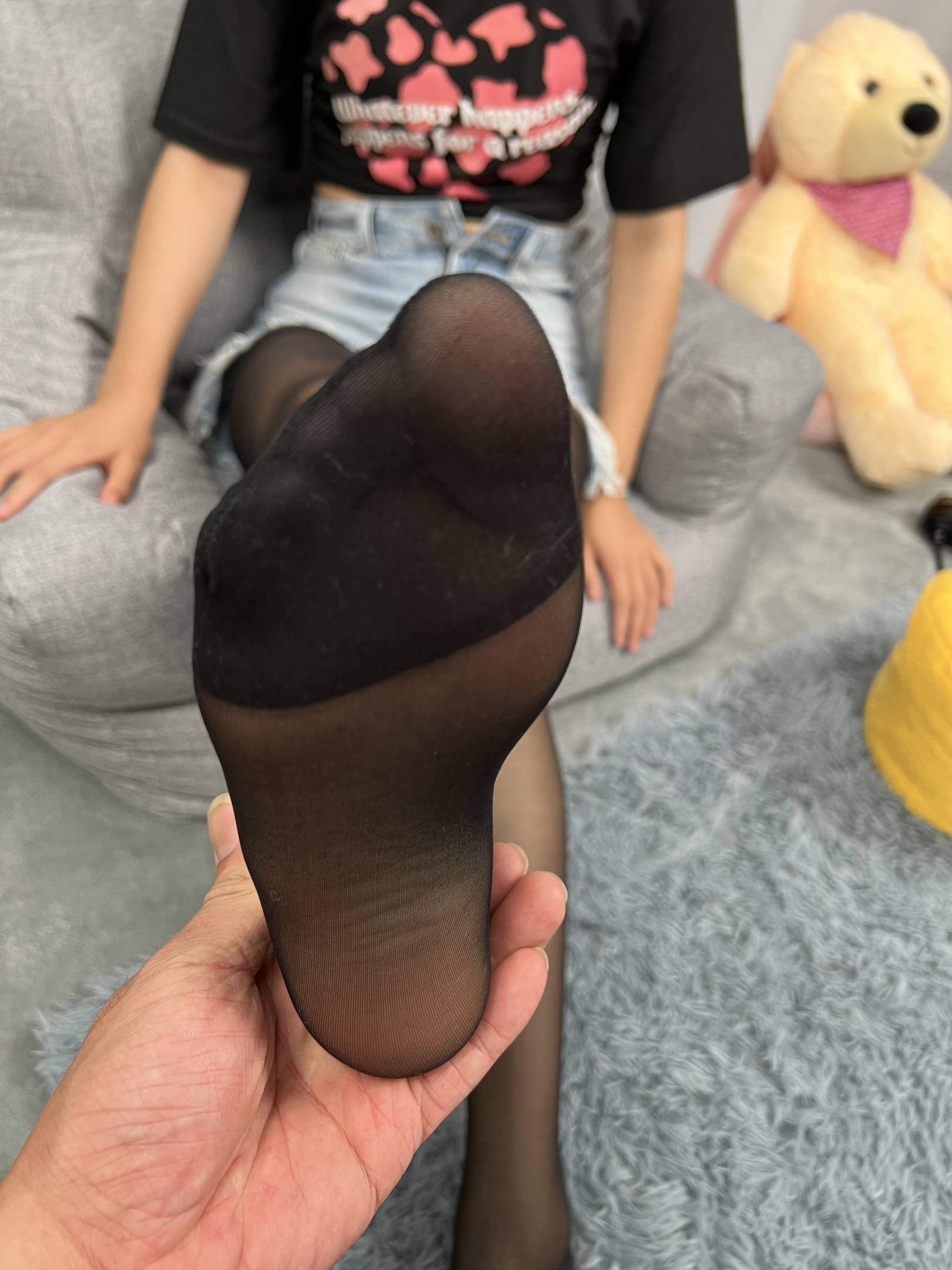 图片[4]-三禾摄影 NO.044 牛仔短裤 黑丝 高跟