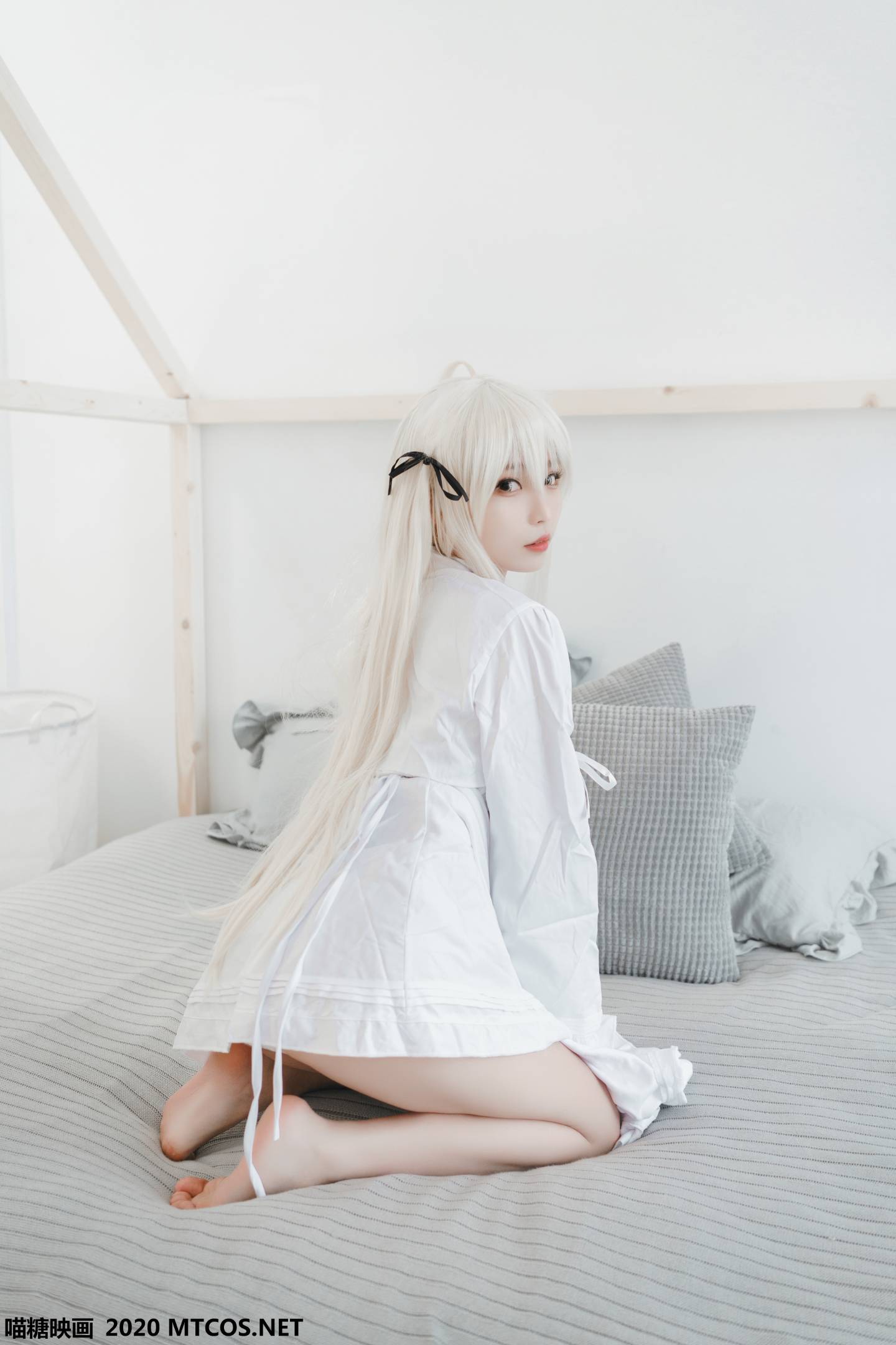 图片[3]-喵糖映画 VOL.140 白裙裸腿