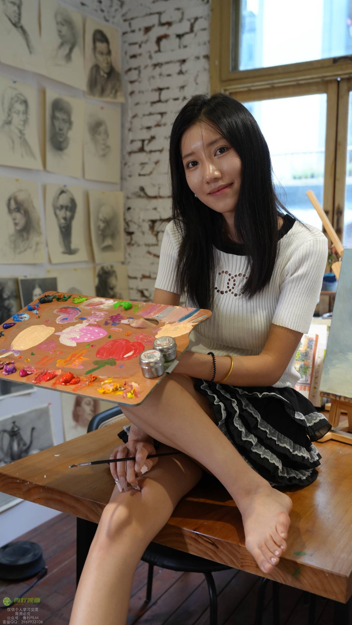 图片[2]-青柠映画 NO.052 芥末 画室短裙