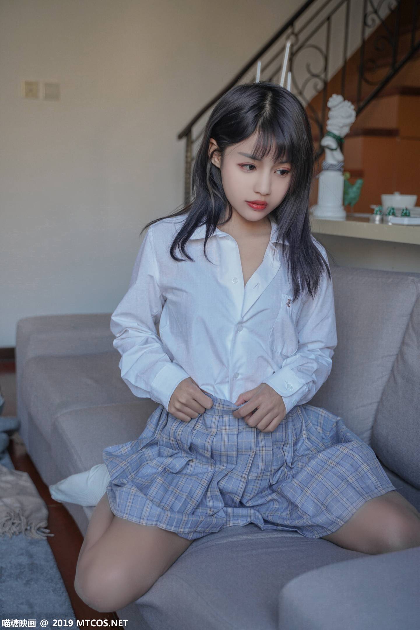 图片[2]-喵糖映画 VOL.047 果腿制服裙