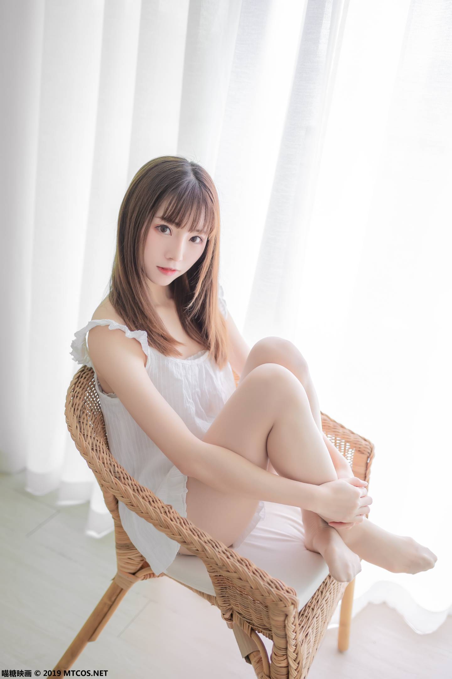 图片[2]-喵糖映画 VOL.056 Kitaro_绮太郎 白色睡衣