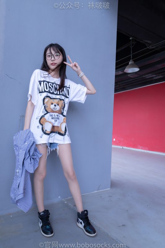 袜啵啵011期：稚予- AJ、白色短棉袜、肉丝（脚尖加固款）-觅颜社