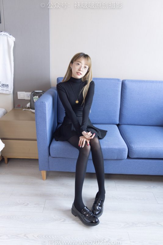 袜啵啵255期：稚予-皮鞋、厚黑丝-觅颜社