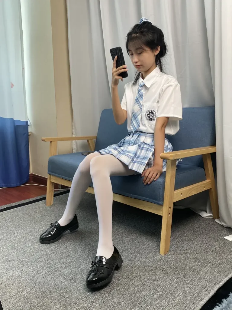 三禾摄影 NO.050 JK套装 白丝 下皮鞋