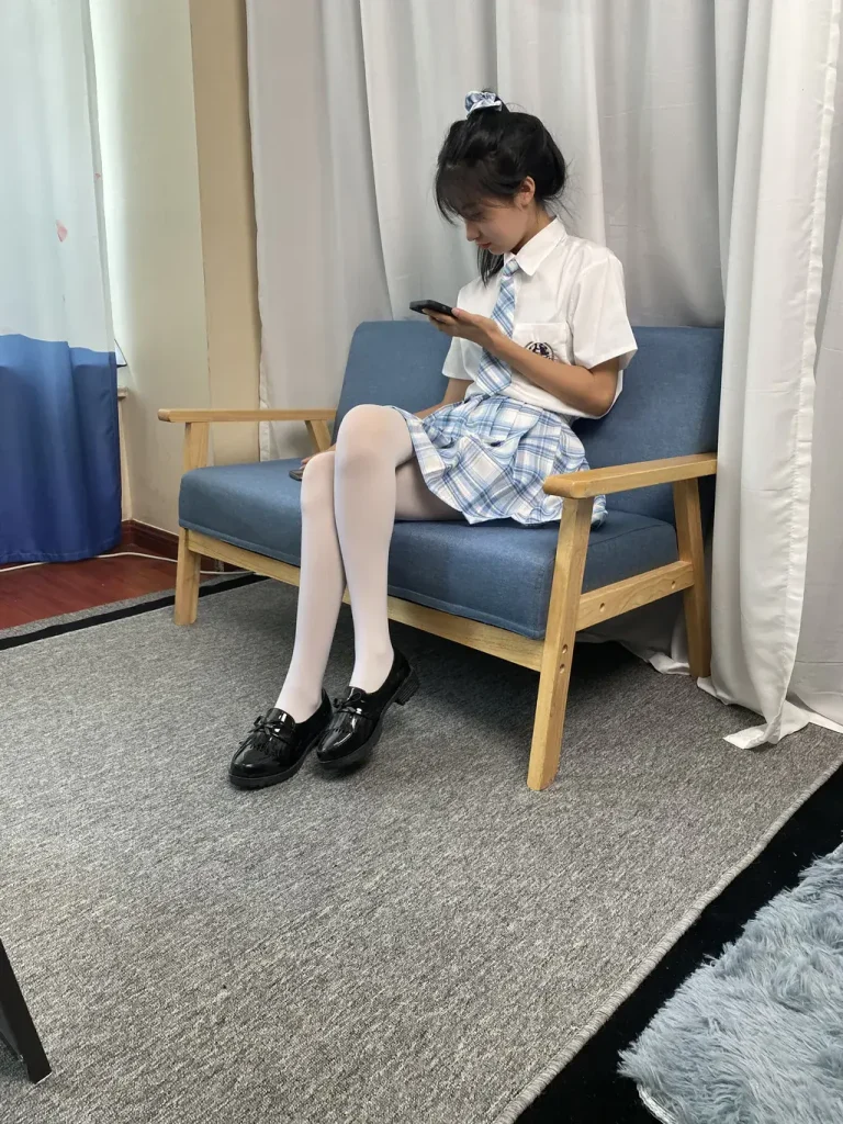 图片[3]-三禾摄影 NO.050 JK套装 白丝 下皮鞋